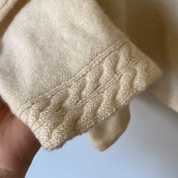 Karen Scott wool full zip cream neutral sweater - Picture 4 of 9